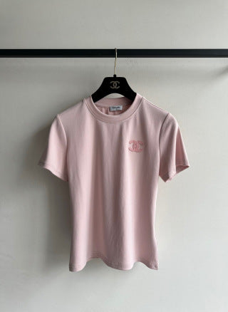 CC Heavy Beaded Chanel Logo Cotton