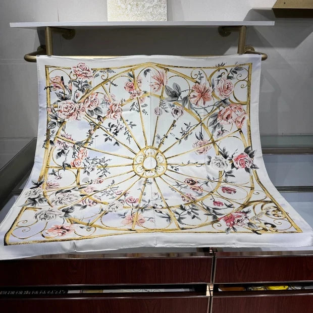 Dior 2026 Floral Scarf 90cm Silk 185385