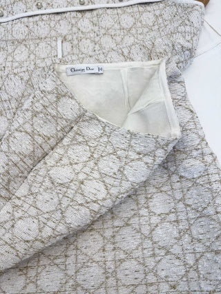 CD 25 Diamond Suit Beige White Cotton Polyester