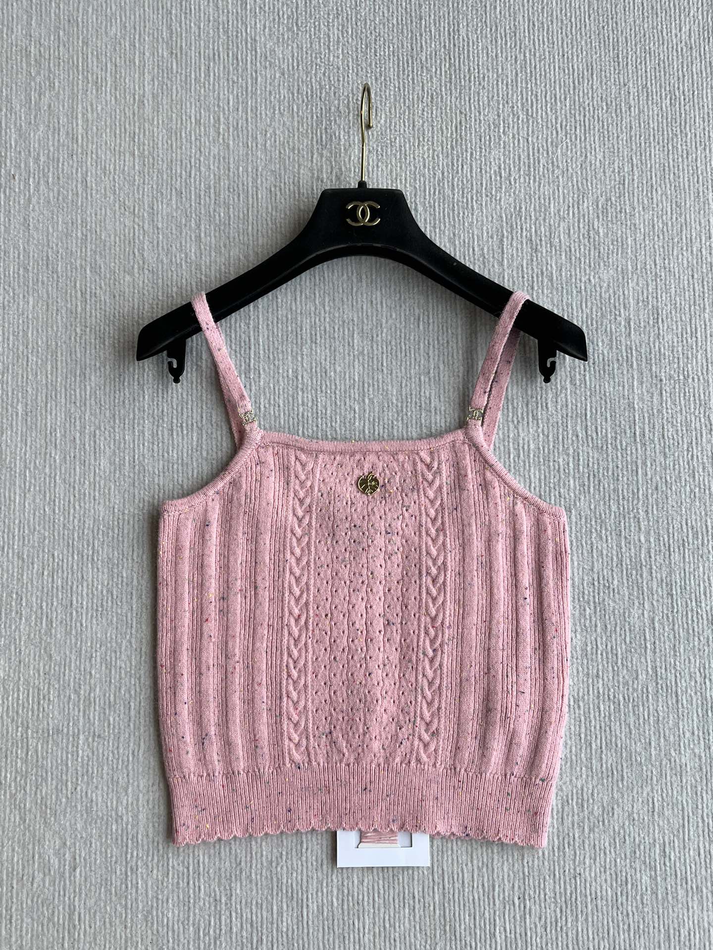 CC 25A Tank Top Pink Wool Gold Leaf