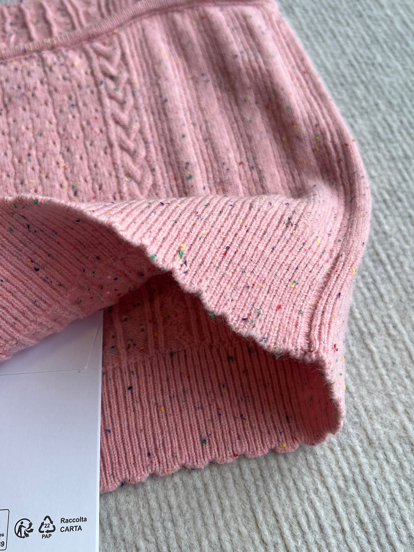 CC 25A Tank Top Pink Wool Gold Leaf