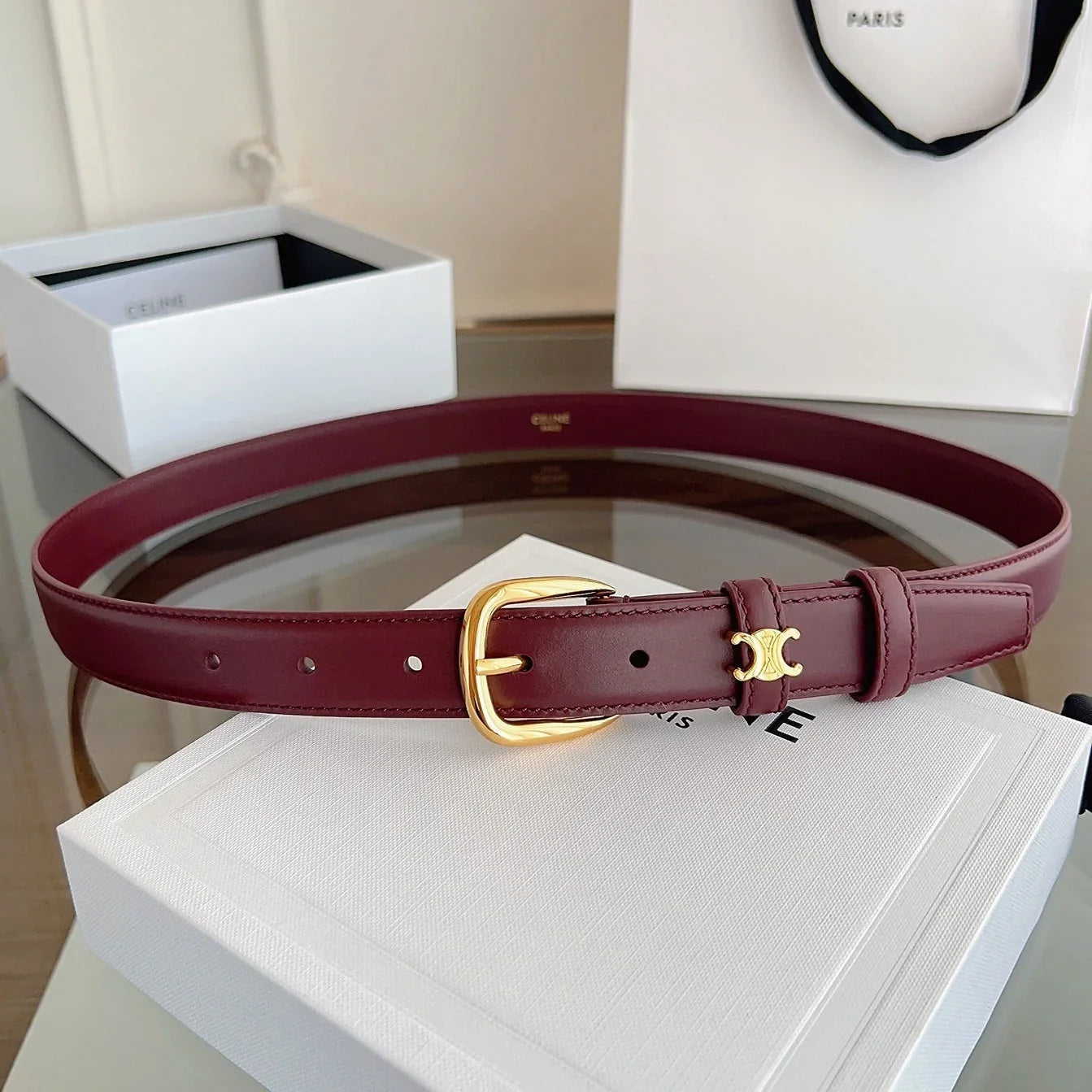 Celine 2026 Vivienne Belt 2.5cm Leather 194277