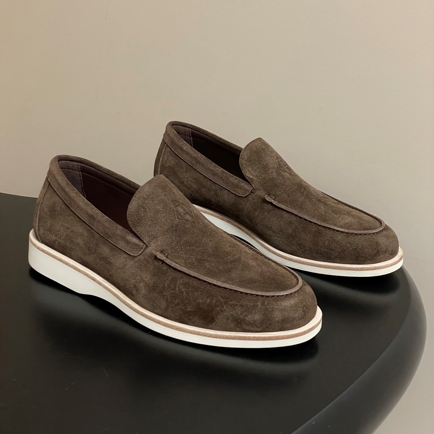HM Low Loafers Dark Brown Suede 593662