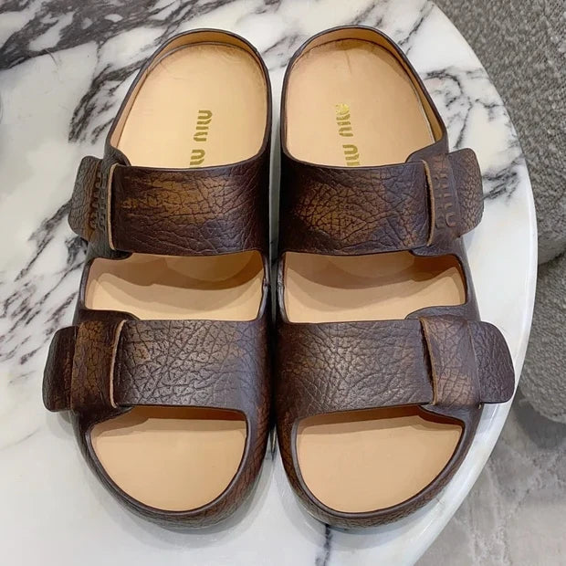 Miu Miu 2026 Bleached Sandals Cowhide 976971