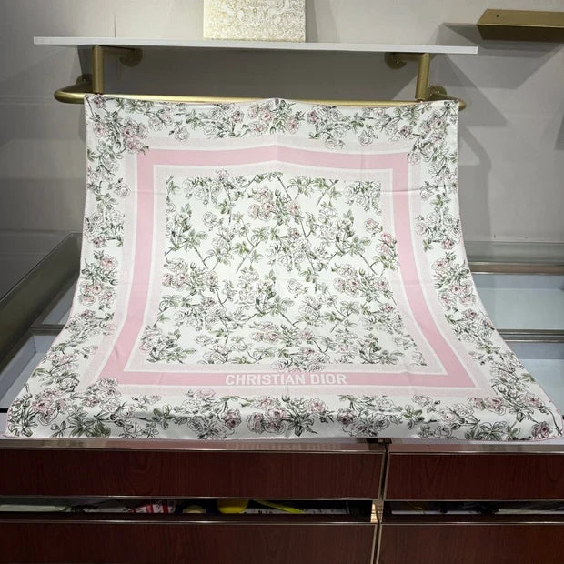 Dior 2026 Floral Scarf 90cm Silk 203695