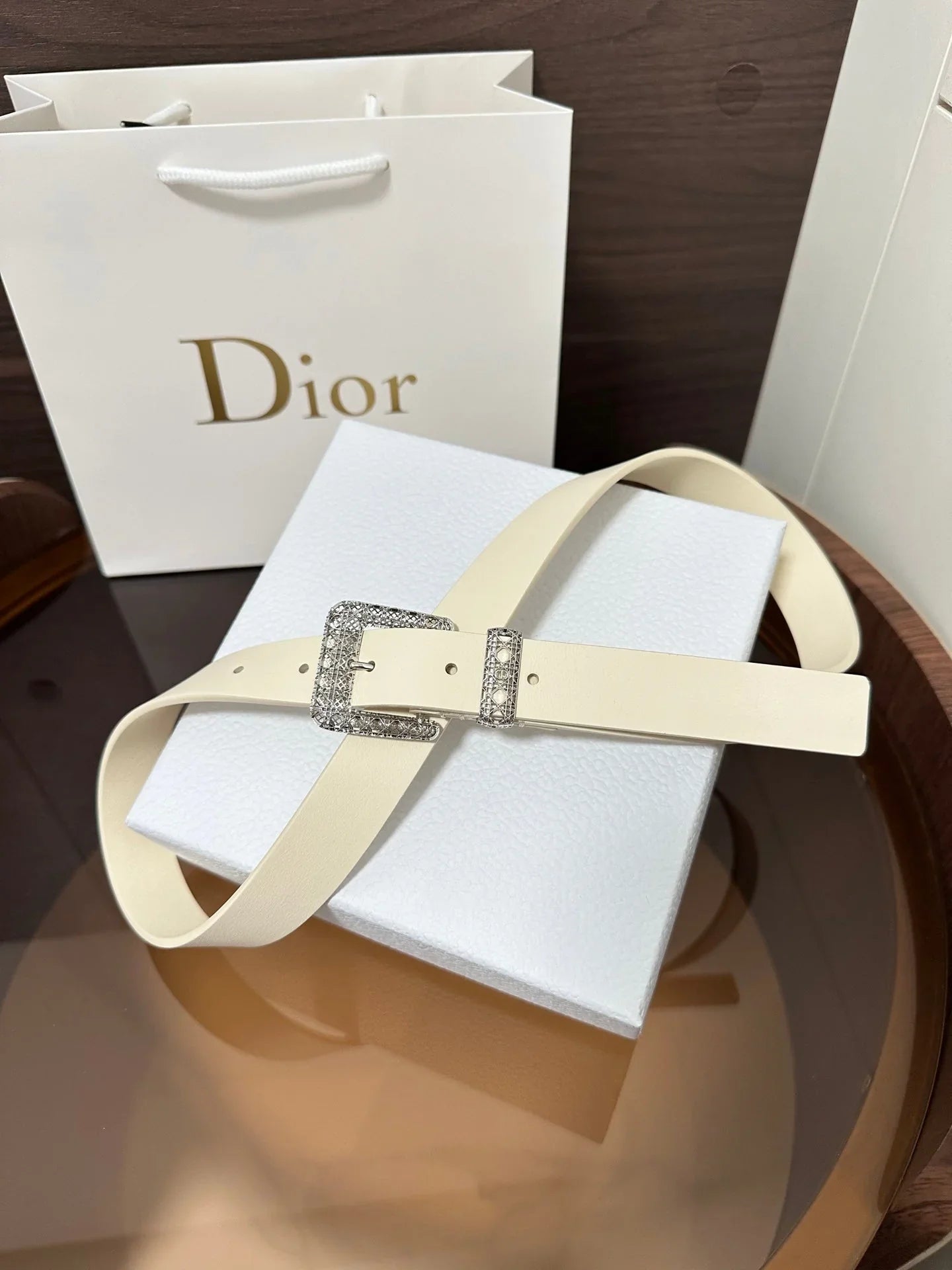 Dior 2026 Cannage Belt 2.5cm Smooth Calfskin