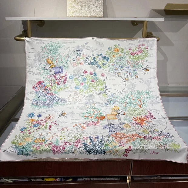 Dior 2026 Charming Garden Square Scarf 90cm Silk 207569