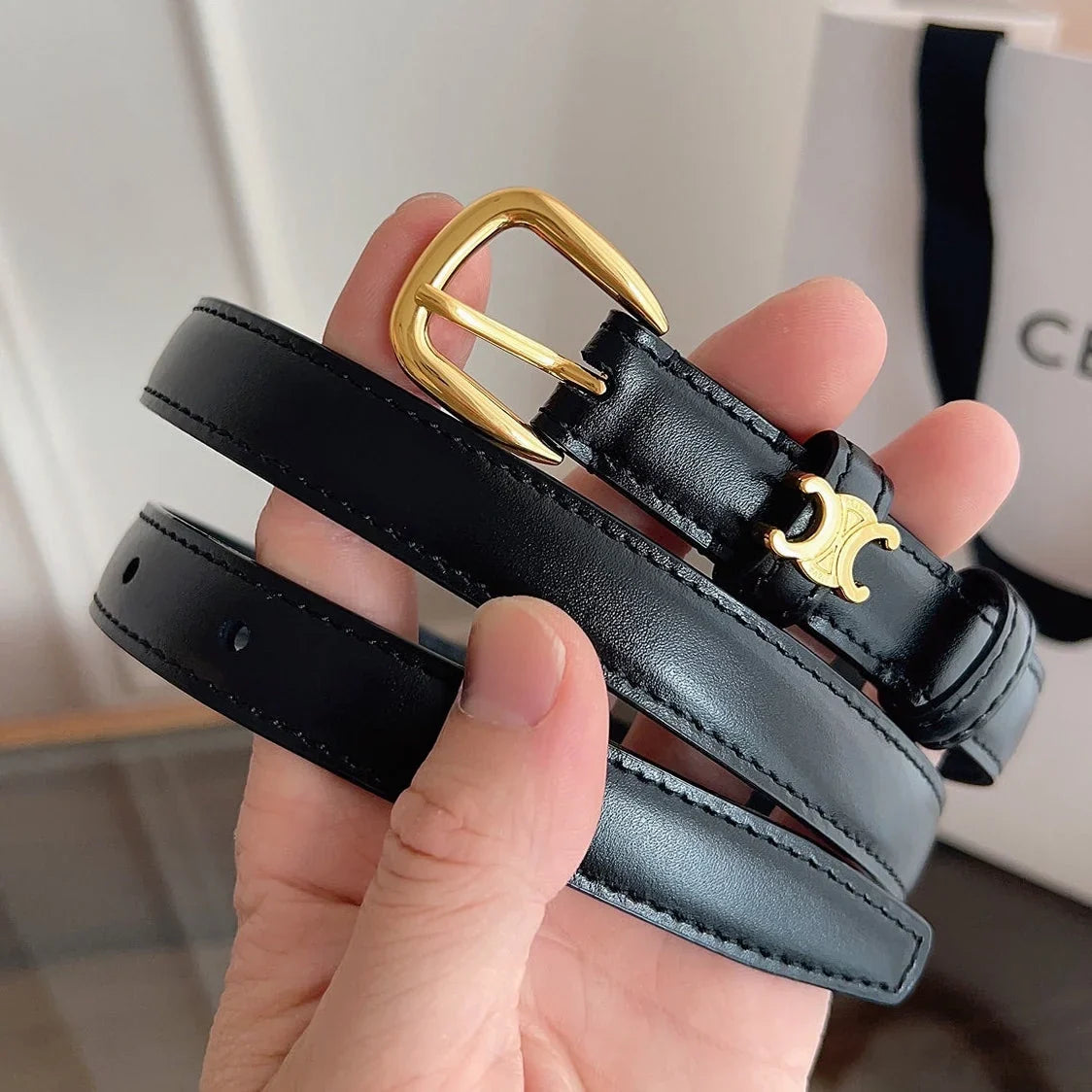 Celine 2026 Vivienne Belt 1.8cm Leather 194277