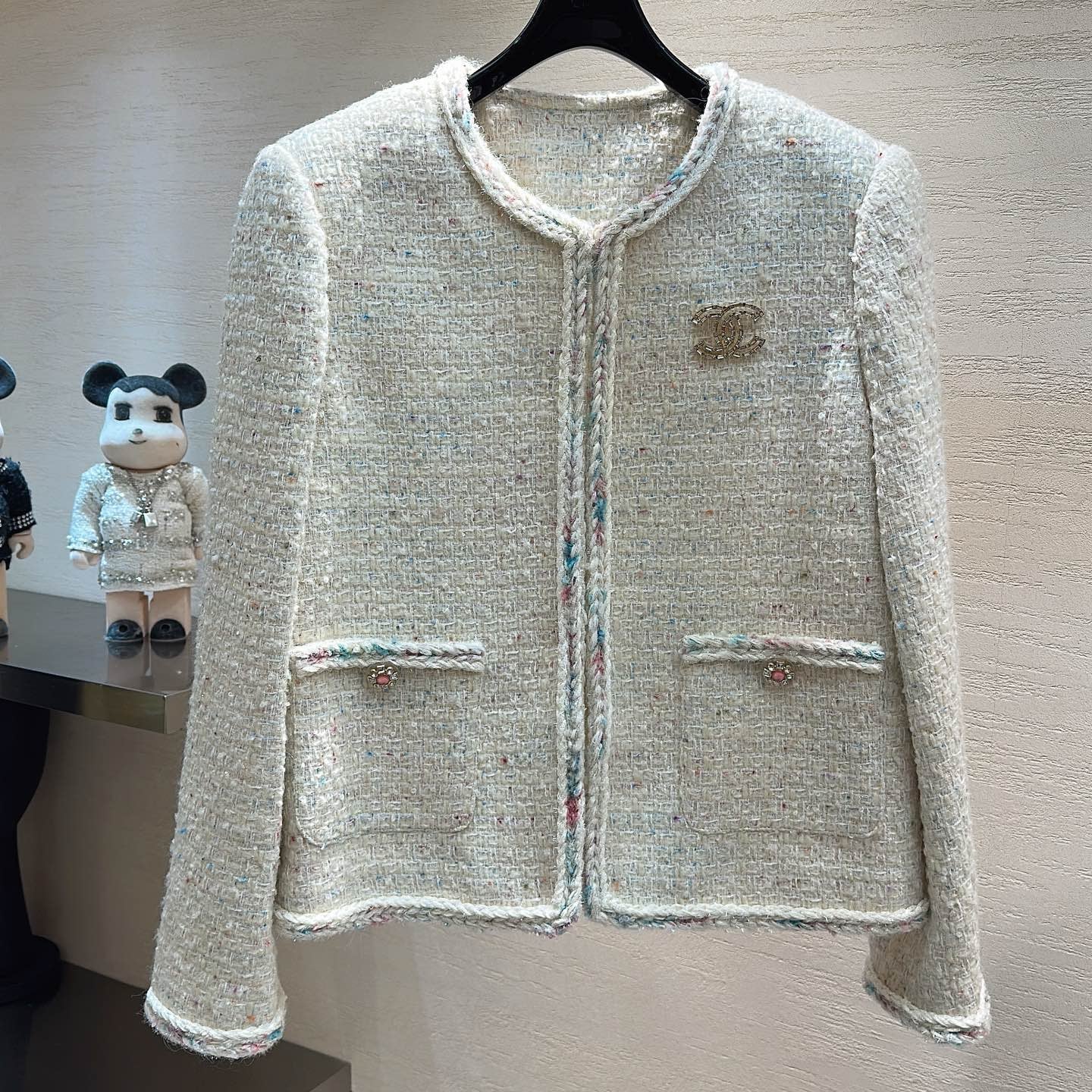 CC Cropped Jacket Cream Tweed 415608