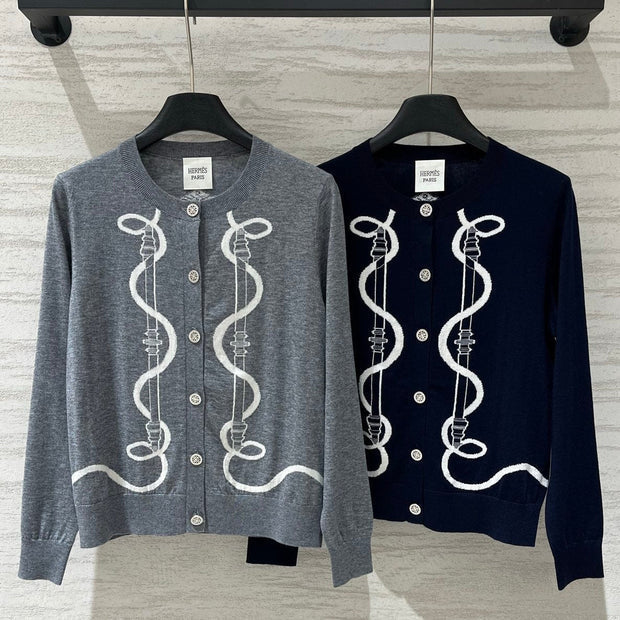 Hermes 2026 "Ferronnerie" Long-sleeve Cardigan Wool 800302