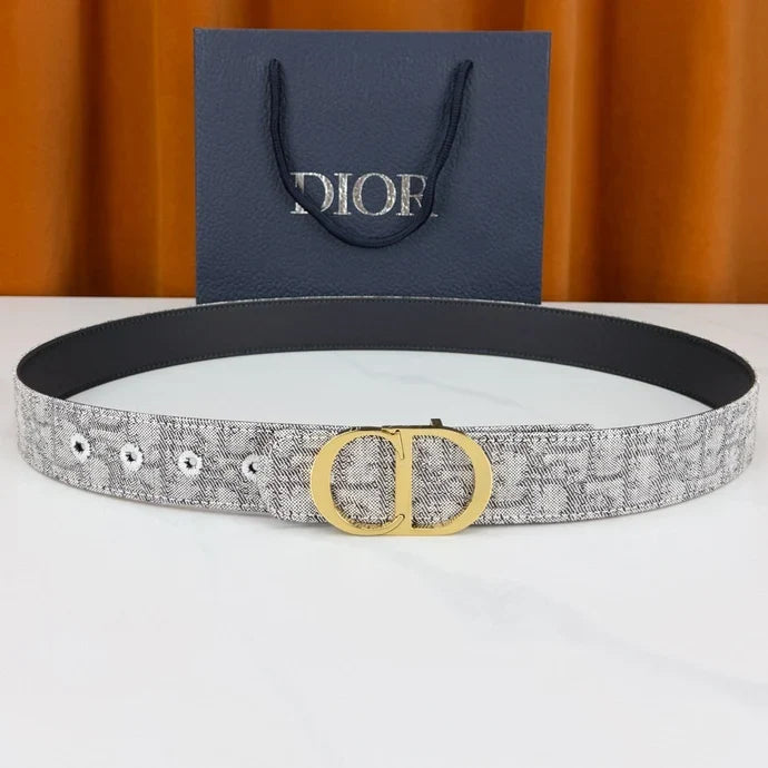 Dior 2026 Oblique CD Buckle Belt 35mm Canvas