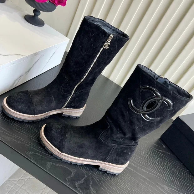 Chanel 2026 Quilted Boots Suede Cowhide 977207