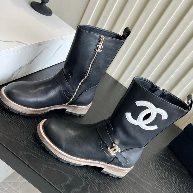 Chanel 2026 Mid-Calf Boots Suede Cowhide 977204