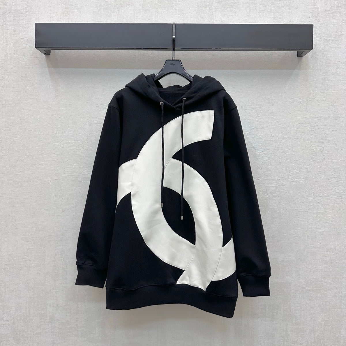 Chanel 26s Coco Neige Big CC Hoodie White Black 444294