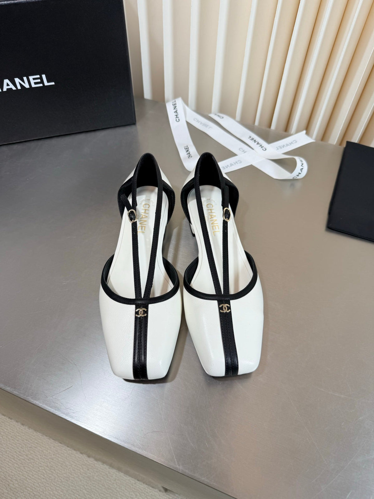 Chanel 2026 Strappy Square Toe Ballet Flat Leather 190638
