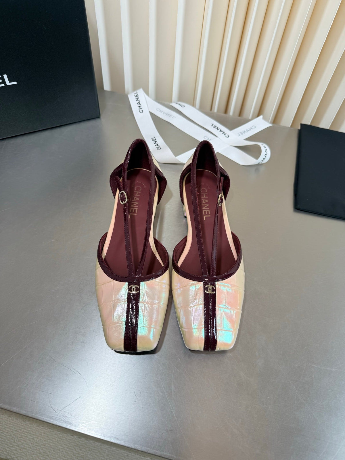 Chanel 2026 Strappy Square Toe Ballet Flat Leather 190638
