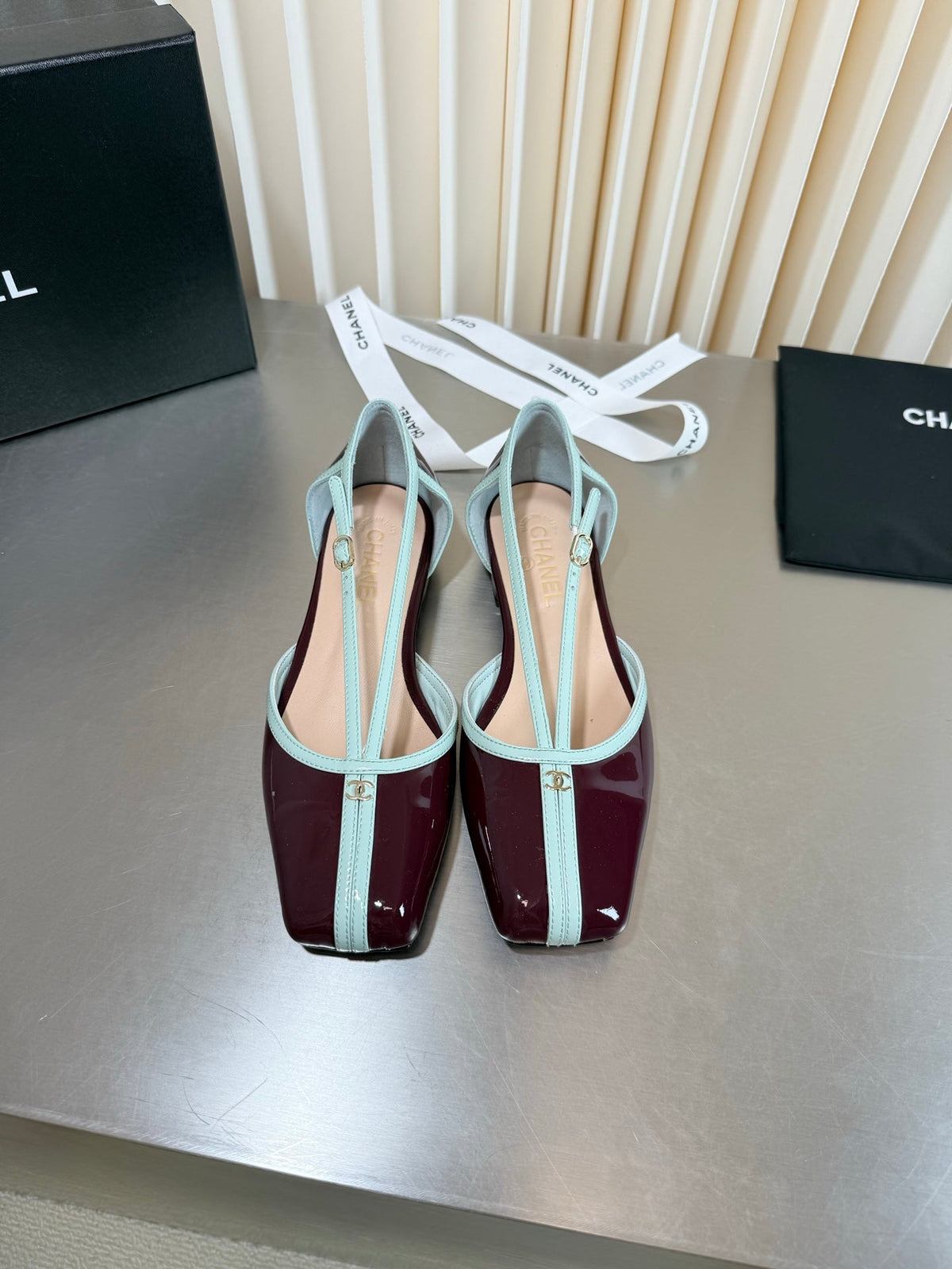 Chanel 2026 Strappy Square Toe Ballet Flat Leather 190638