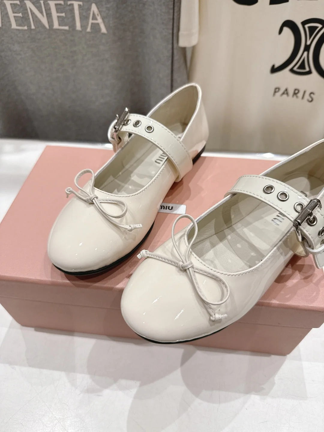 Miumiu 26ss Fairy Style Ballet Flats Patent Leather