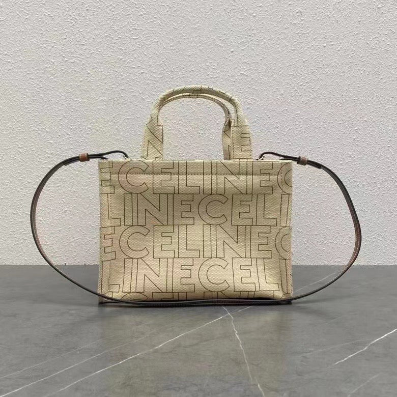 Celine 2026 Cabas Thais Triomphe Printed Tote Bag 26cm Canvas Calfskin 283600