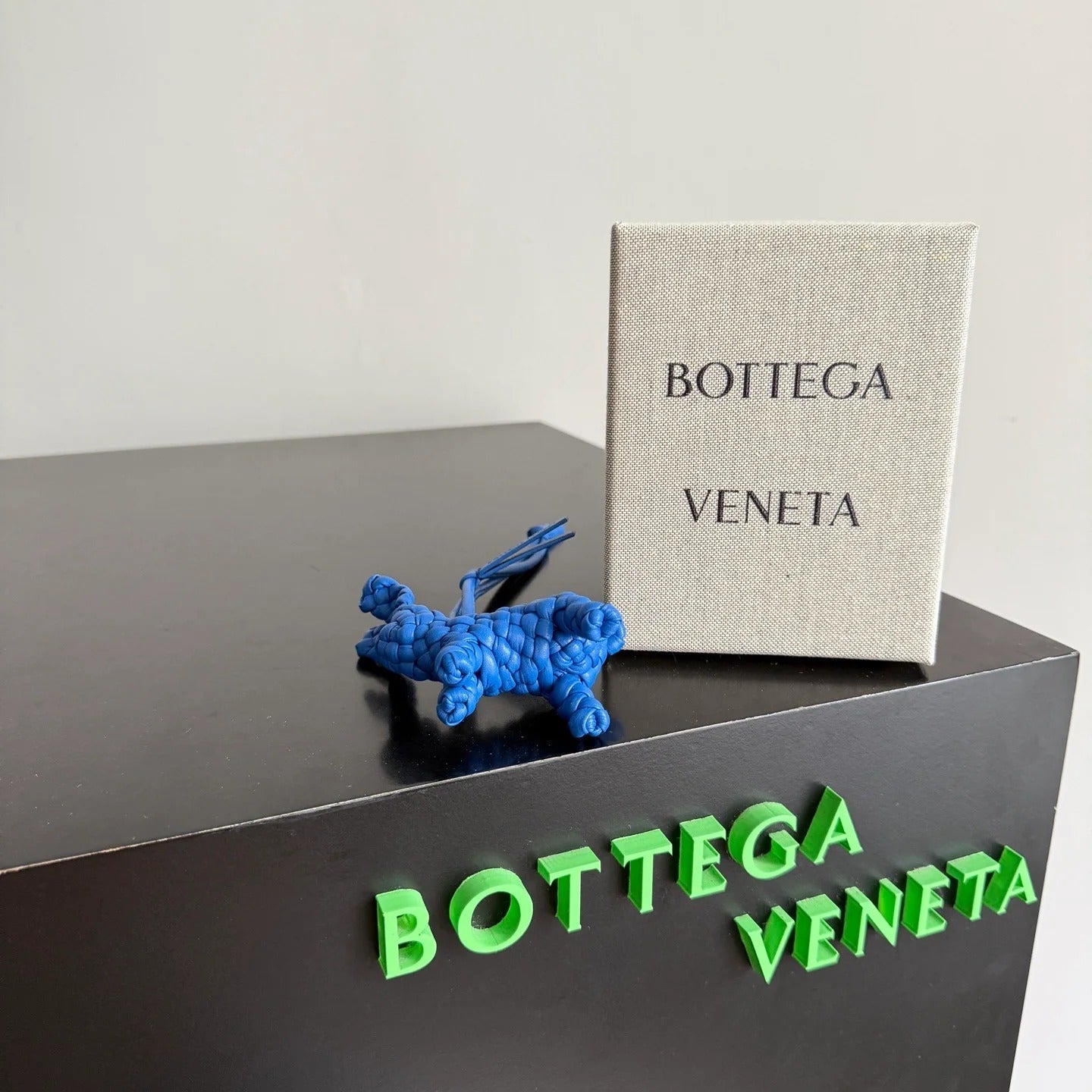 BV Rabbit Charm Blue Lambskin