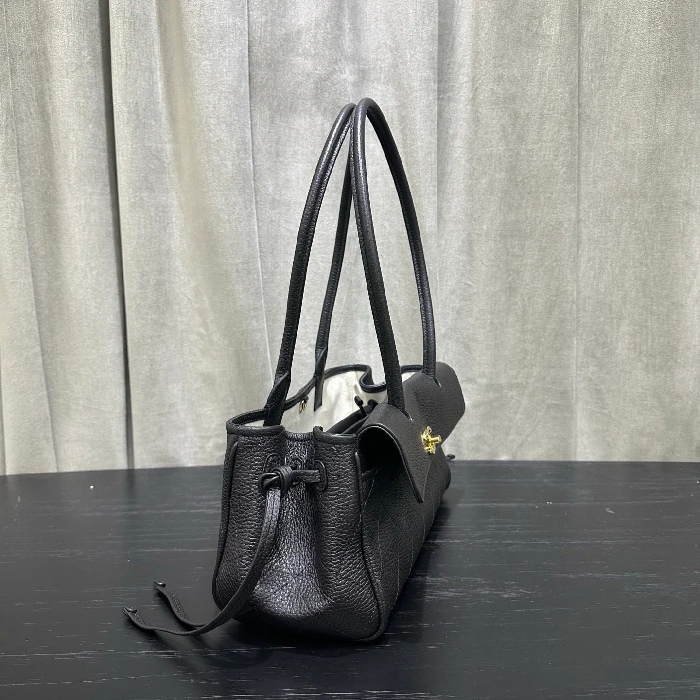 Chanel 2026 Shopping Bag 33cm Black Grained Calfskin