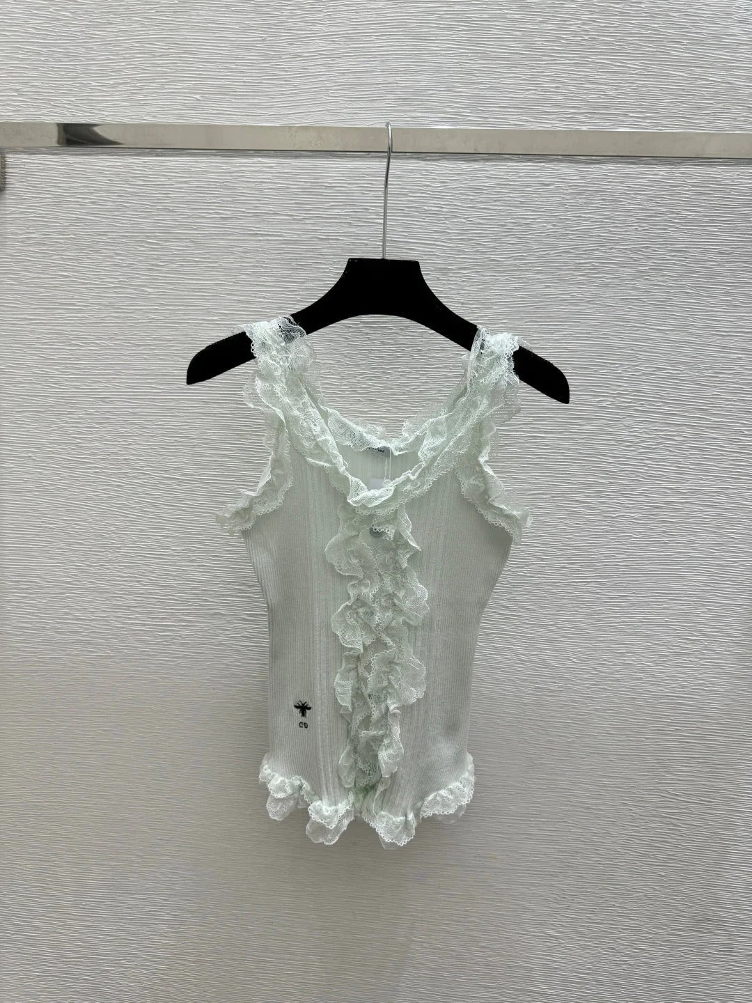 Dior 2026 Ruffled Lace Knitted Vest Cotton Wool 377974