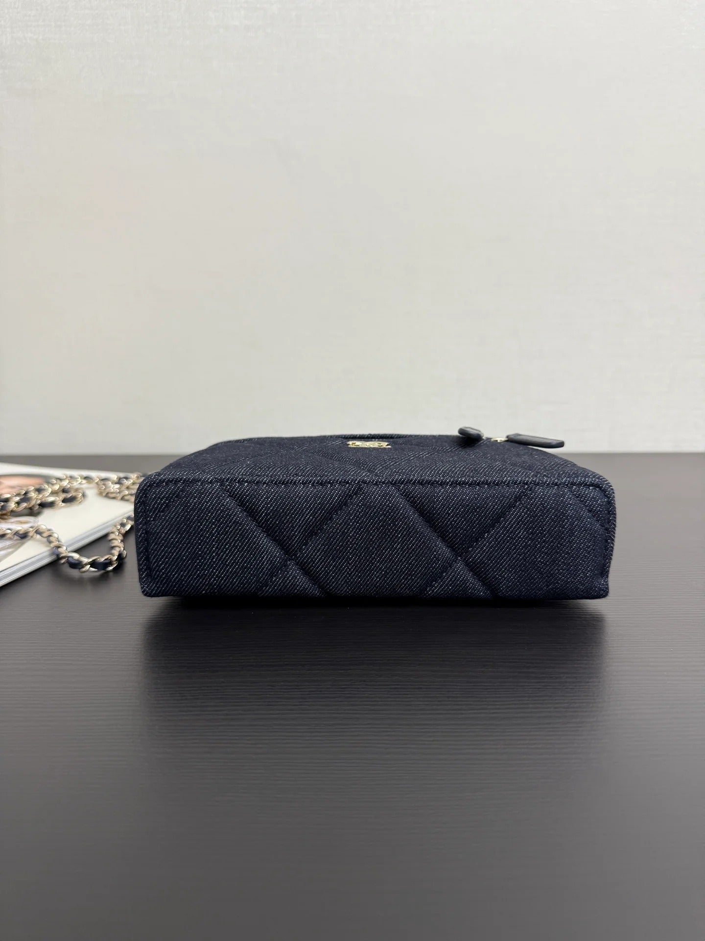 Chanel 2026 Vanity Case 19cm Blue Denim Leather