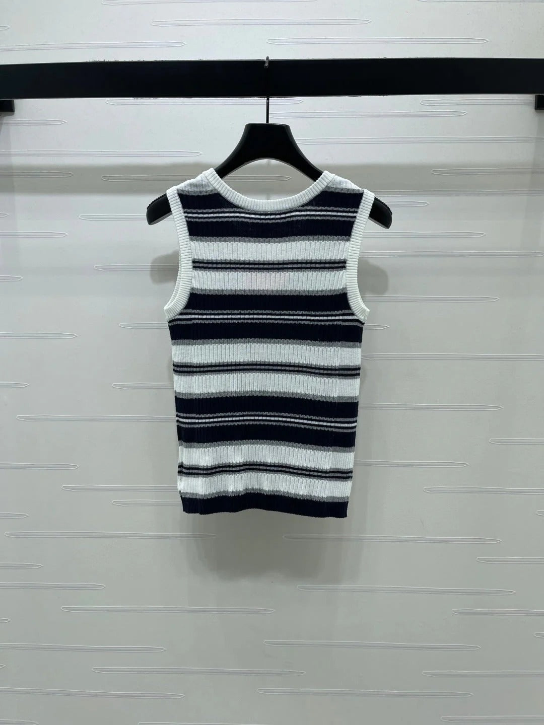 Miumiu 2026 Striped knit V-neck Vest Wool 246238