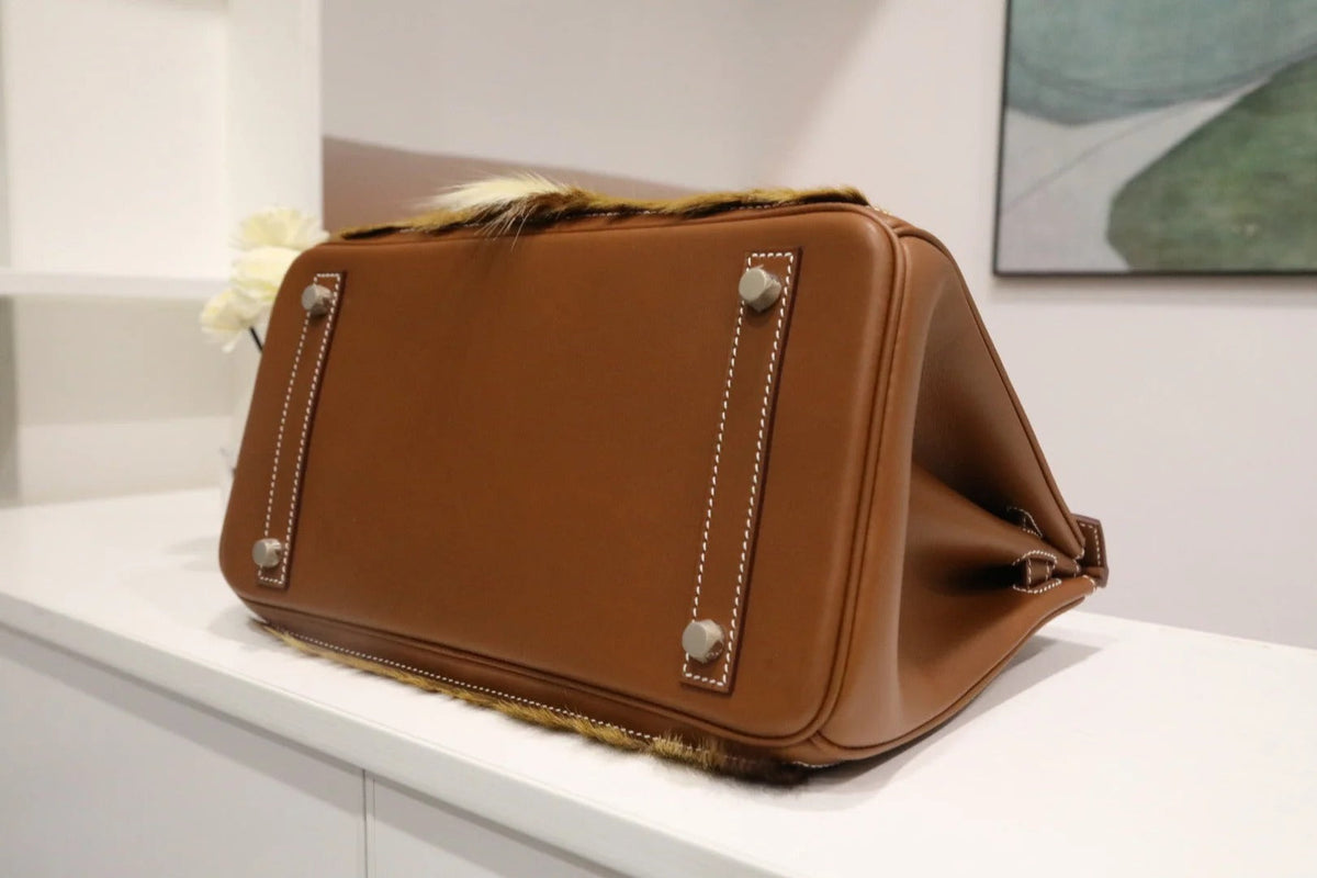 High-end Hermes 2026 Birkin 30cm Bag Golden Brown Leather/Horsehair