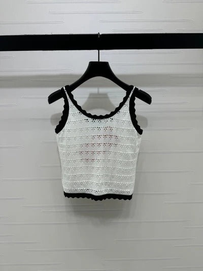 Miumiu 2026 Hollow-out Knitted Camisole Cotton 375026
