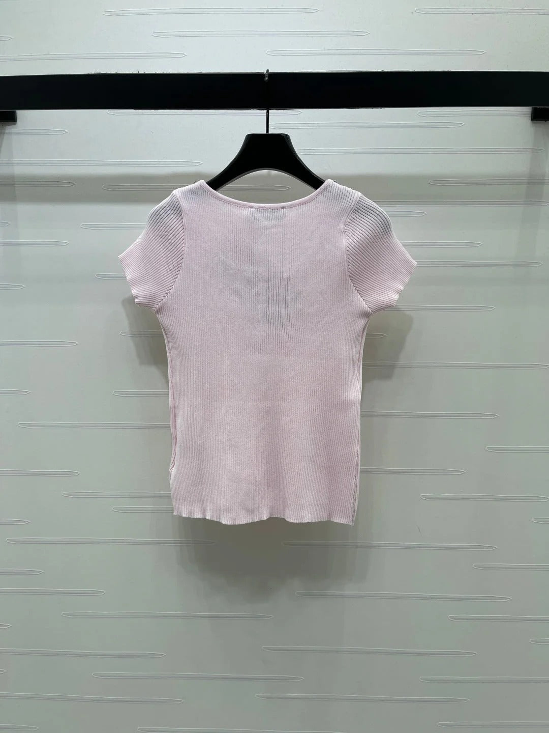 Miumiu 2026 U-neck Knit Short-sleeved Top Wool 355613