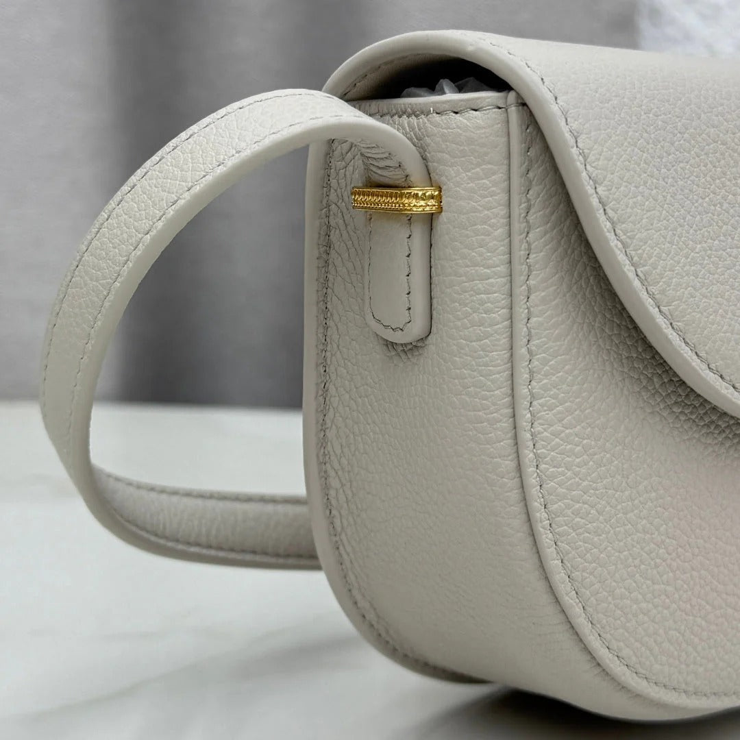 Dior 2026 Médaillon Flap Bag Rock Grey Grained Calfskin