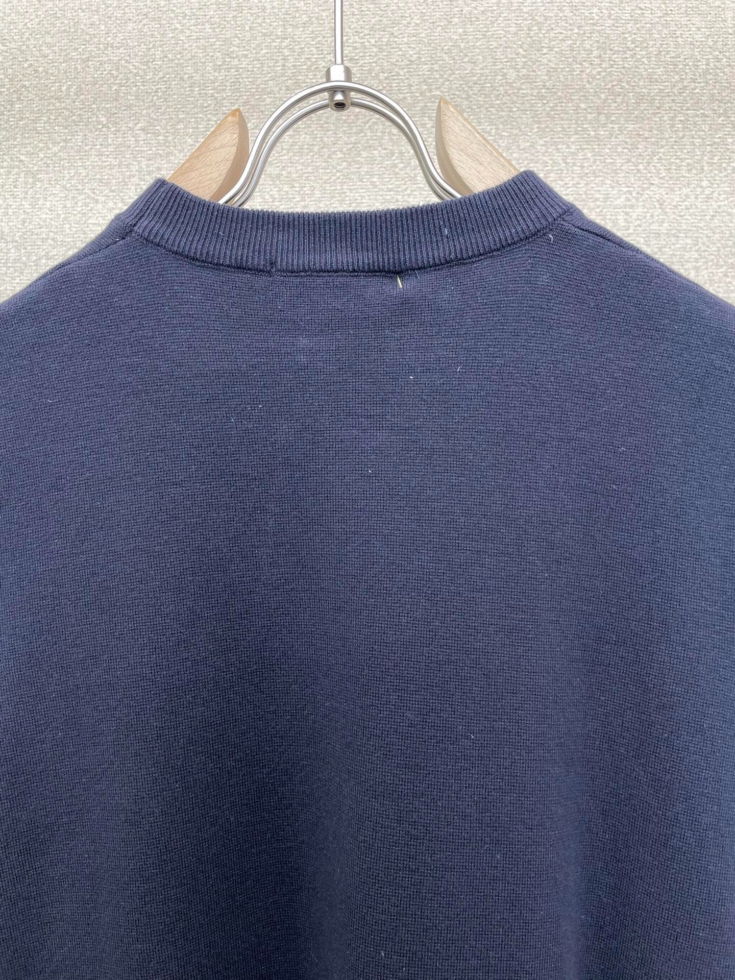 GC 2026 Men's Shirt Navy Blue Embroidered Silk Cotton 698847