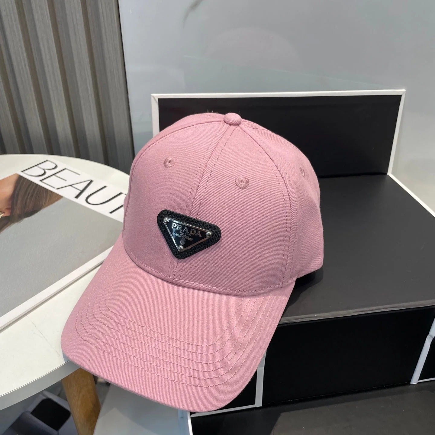 Prada Baseball Cap Brown Green Blue Pink Cotton 229261
