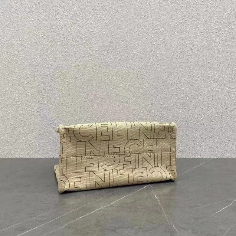 Celine 2026 Cabas Thais Triomphe Printed Tote Bag 26cm Canvas Calfskin 283600