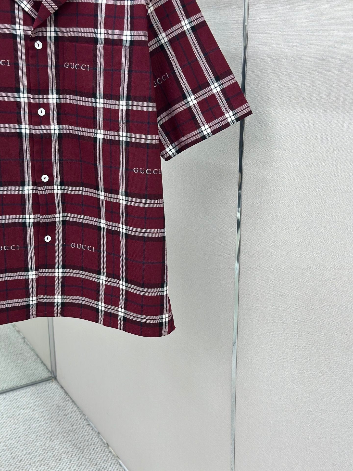 GC 2026 Men's Short-sleeved Shirt Burgundy Cotton 699257