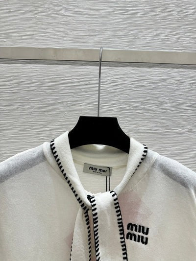 Miumiu 2026 Tie-Waist Crew Neck Knitted Vest Wool Cashmere 341448