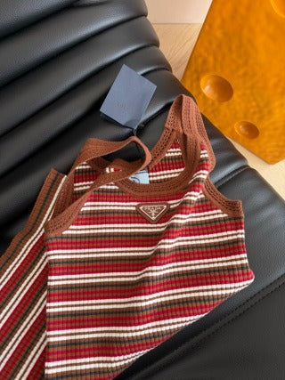 Miu 26s Striped Knit Vest 406085