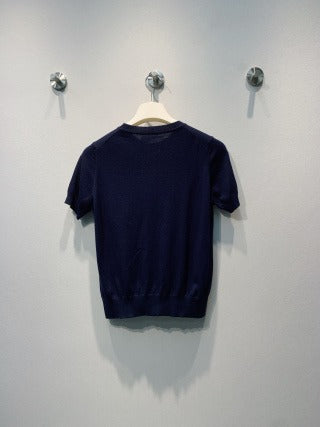 Loewe 26s Short-Sleeve T-Shirt Navy Blue Knit 406246