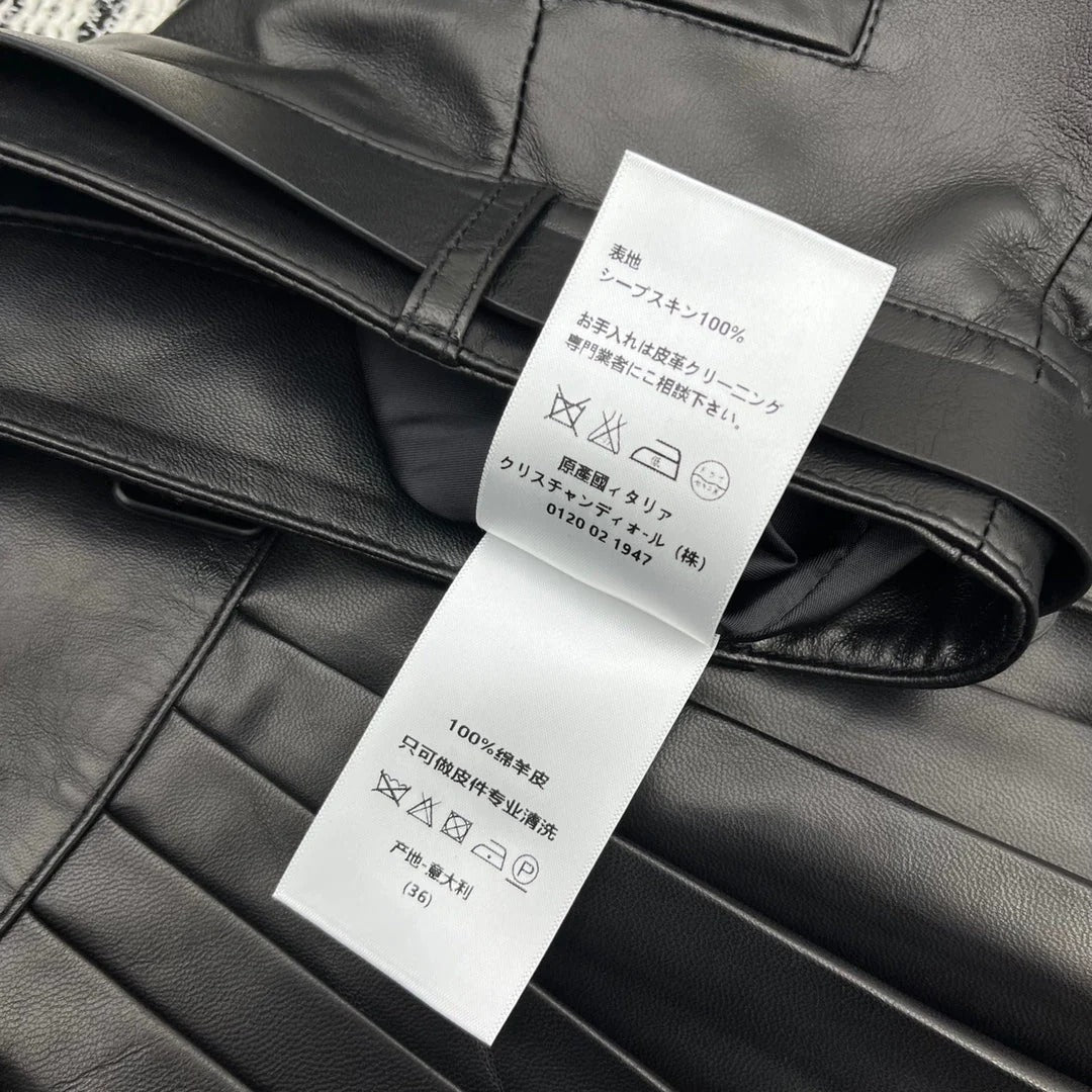 DIOR 25S SHEEPSKIN PLEATED MINI SKIRT 844