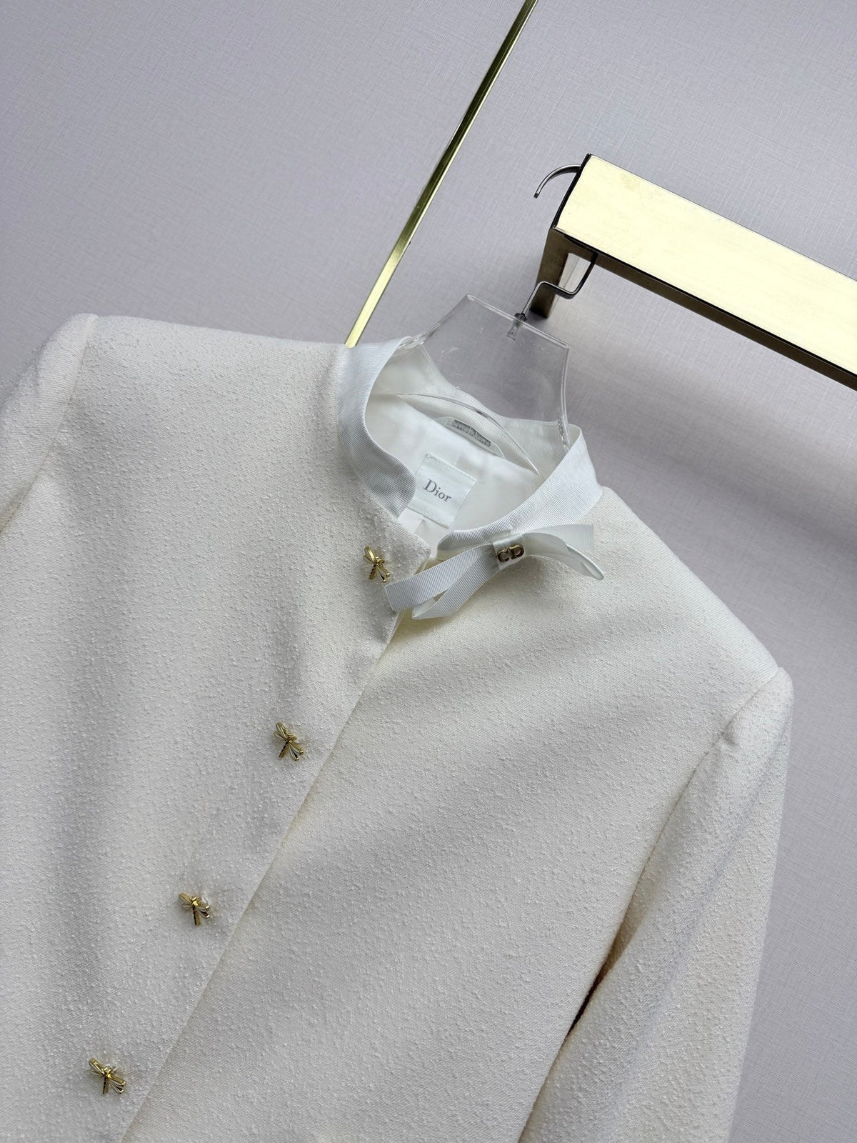 Dior 2026 Stand Collar Jacket White Wool 425720