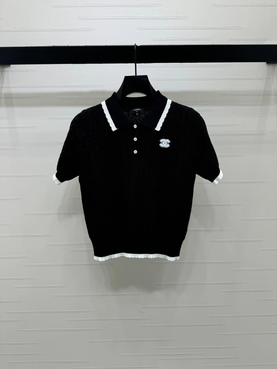 Chanel 2026 Preppy Style Knitted Polo Shirt Cotton 380688