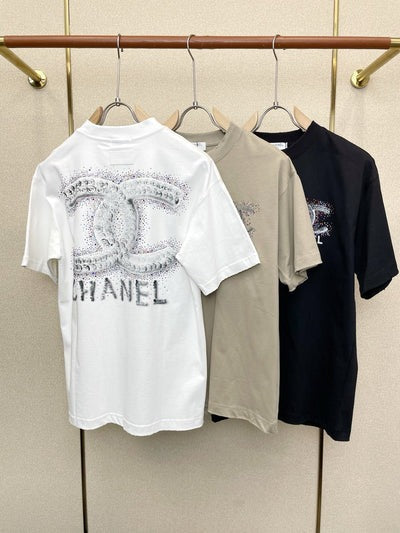 CC 2026 Short Sleeve T-Shirt Rhinestone Cotton 150799