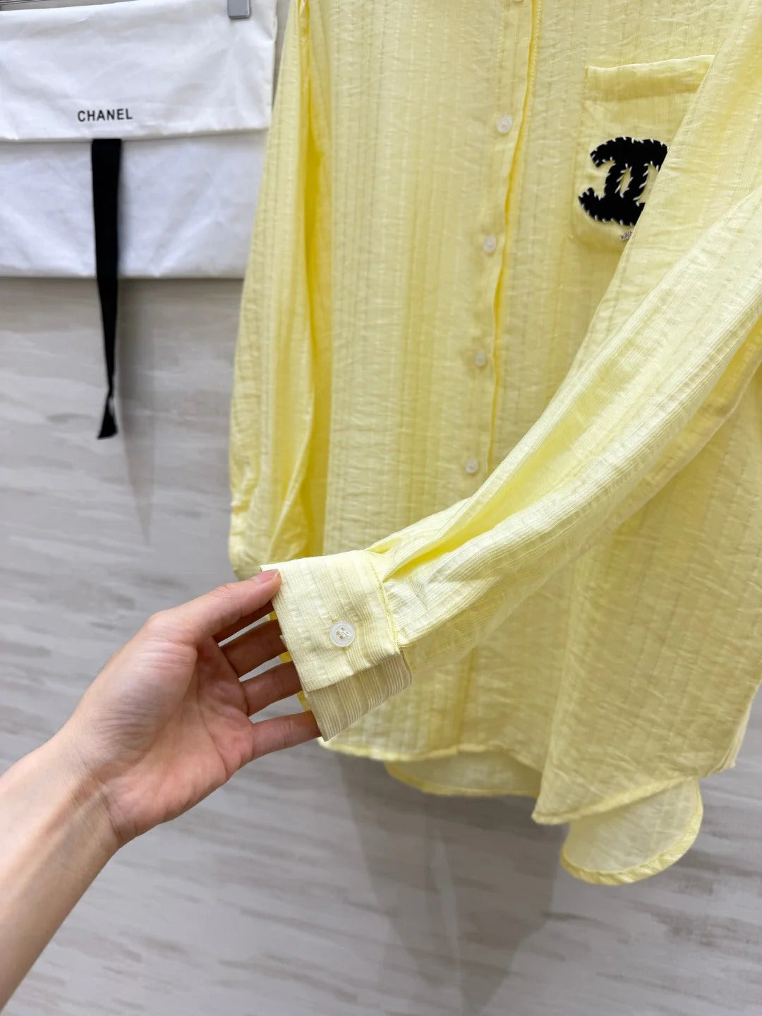 Chanel 2026 Shirt White and Yellow Cotton 408318