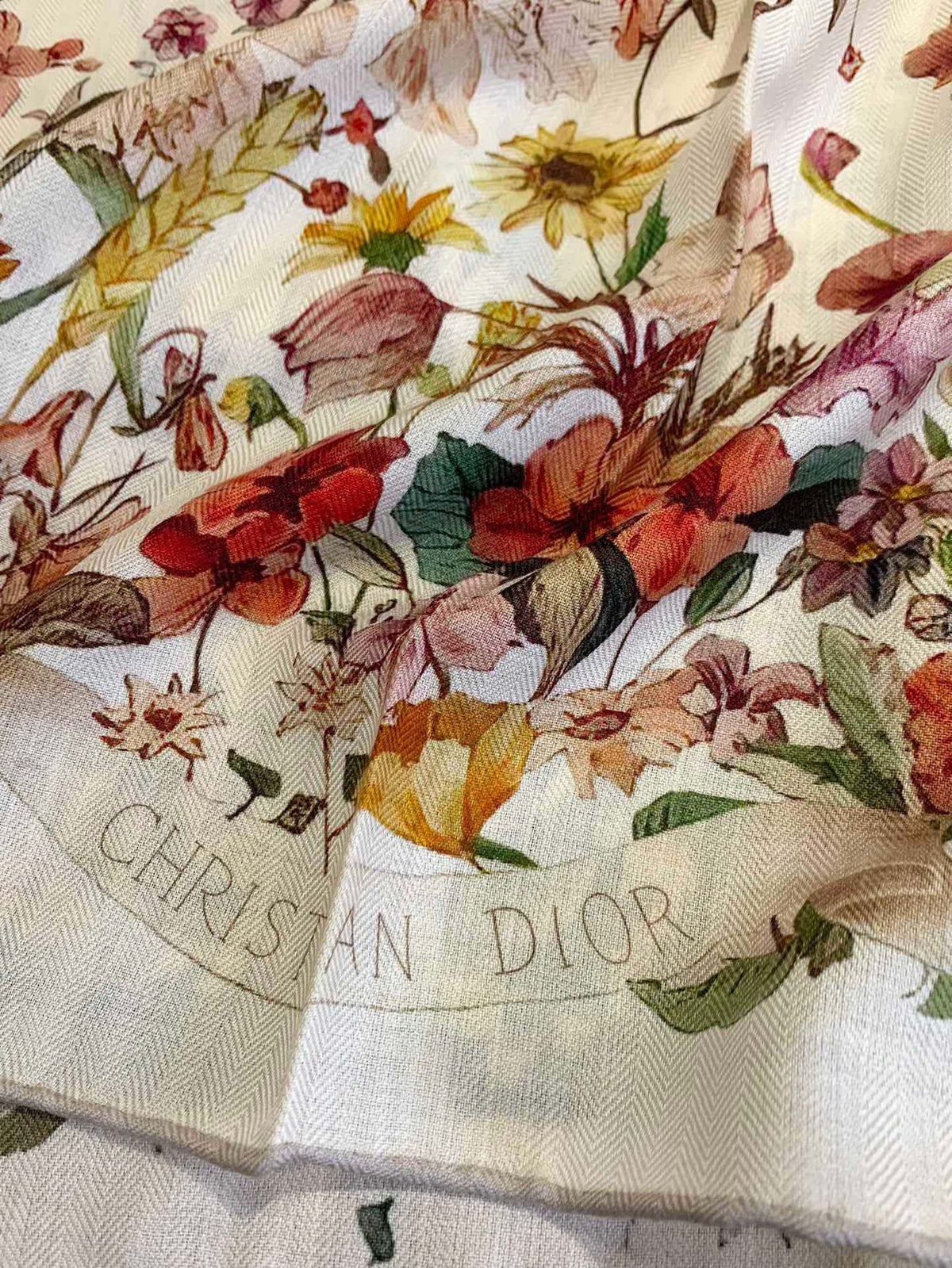 Dior 2026 Libellules Scarf 140cm Colorful Silk And Cashmere 183315
