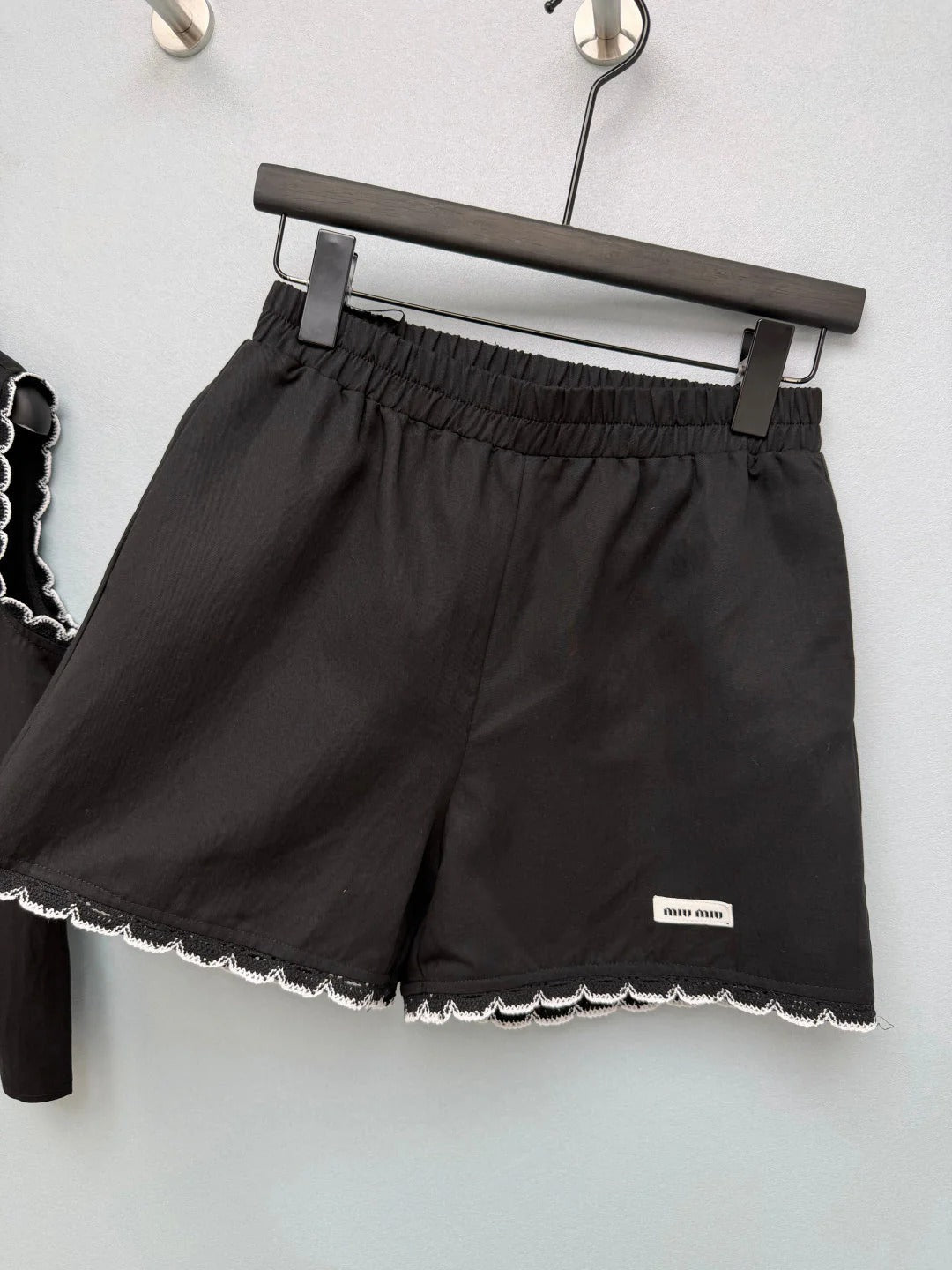 Miumiu 2026 Lace-Patch Set Black and White Cotton 269966