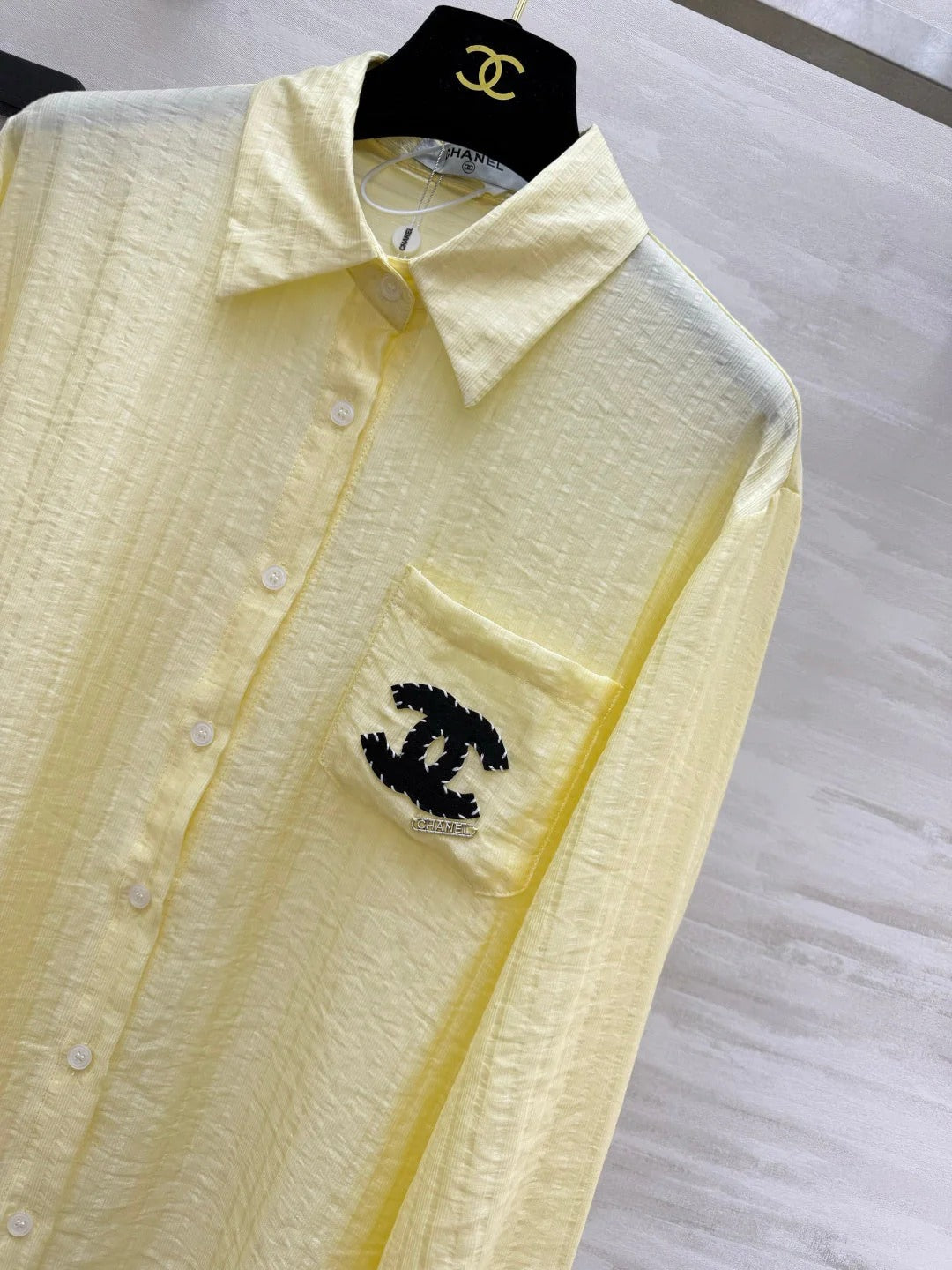Chanel 2026 Shirt White and Yellow Cotton 408318