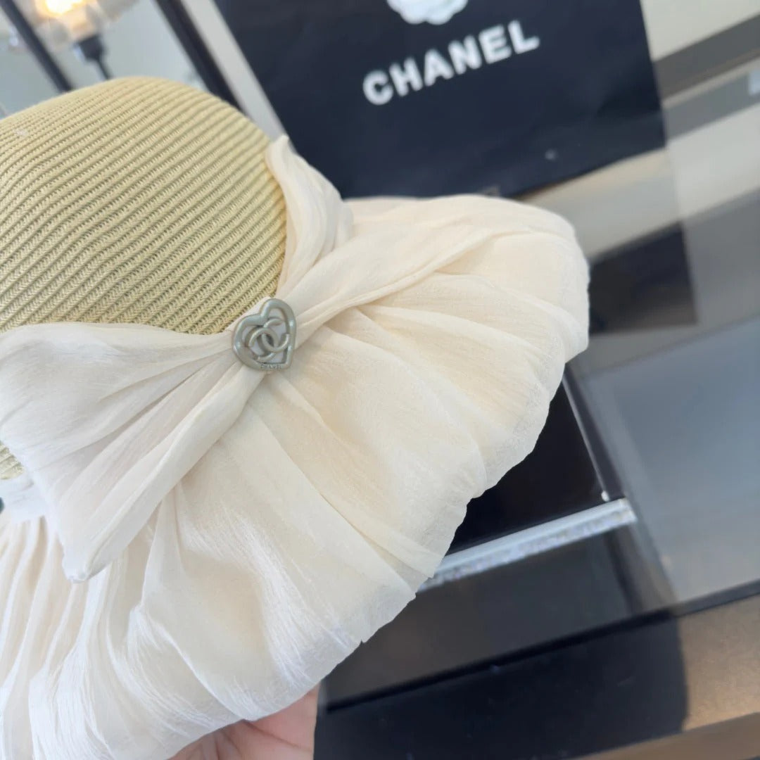 Chanel Bow-tie Beige Cream Bucket Hat 269014