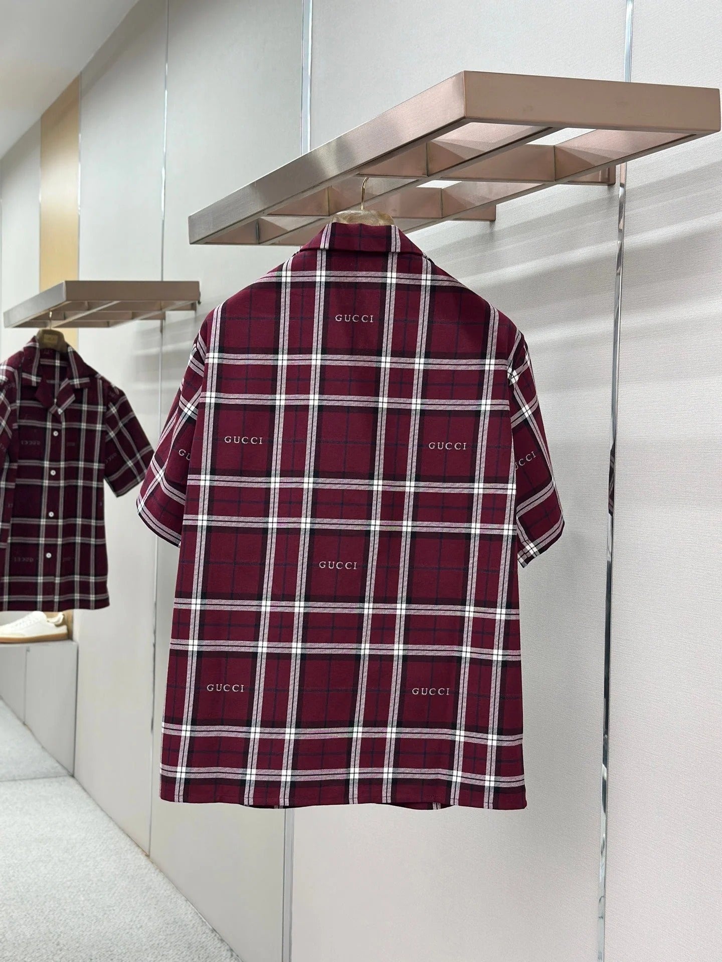 GC 2026 Men's Short-sleeved Shirt Burgundy Cotton 699257