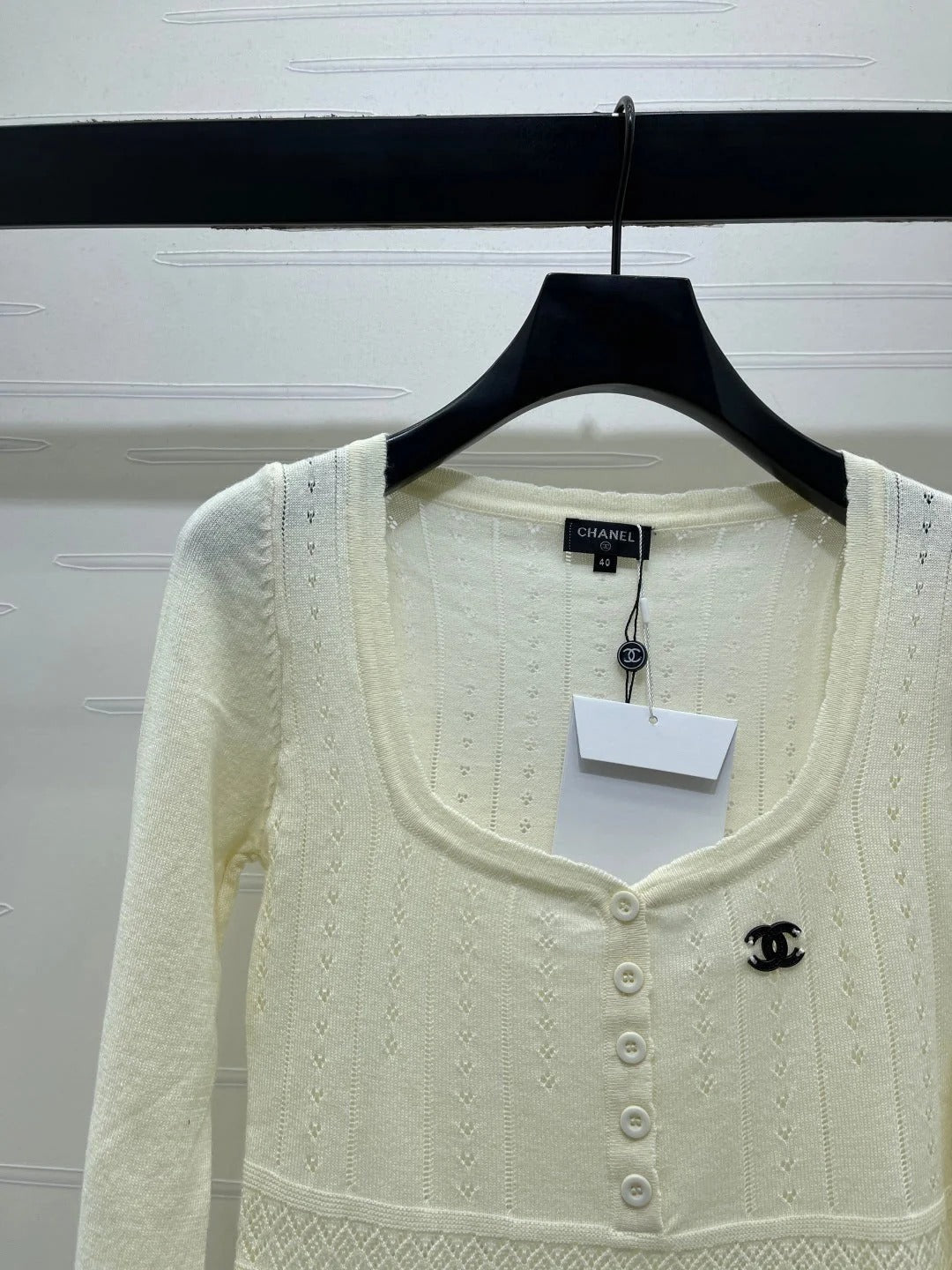 Chanel 2026 Square Knit Long-sleeved Top Wool 292169
